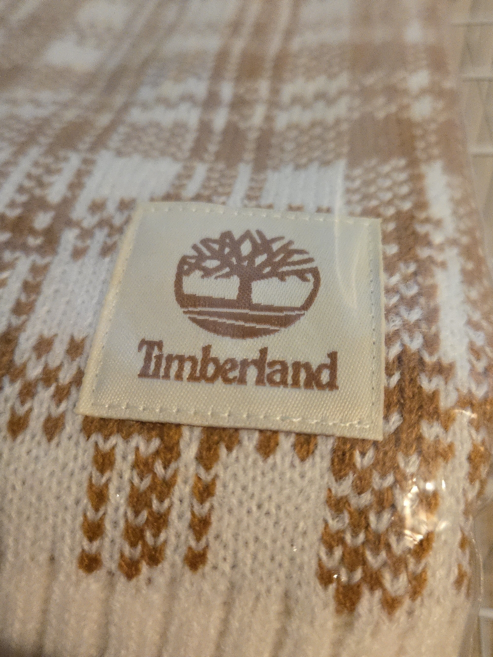 Timberland Plaid Knit Scarf